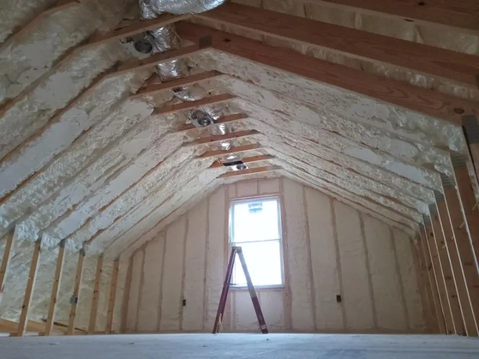 Spray foam roofing application for Crawl Space Insulation project in East Grand Rapids
